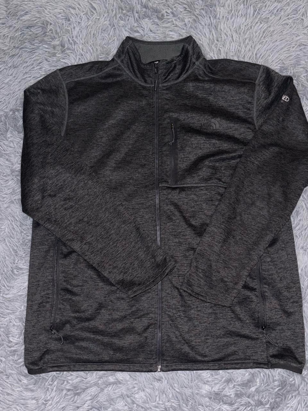 The North Face Men’s Canyon Lands Gray Fleece Full Zip Jacket Mock Neck Size XL
